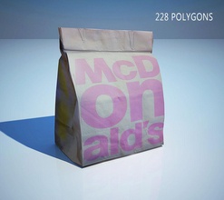 fast food paper bag mcdonald bakery blank box brown cherkius container design disposable ecology lunch mcdonalds model new packaging pastry recycling retail vray 3d print model - Mito3D