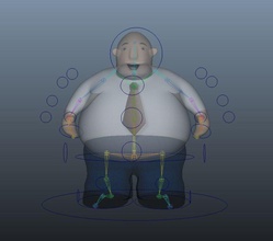 gordo amañado la calvicie grande cuerpo hueso de dibujos animados carácter grasa chicos saludable pesado fuerte enorme humanos inferior masculino hombre mapa modelo poli aparejo textura toon tulshyan praneet panza 3d print model - Mito3D