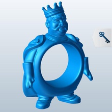 fat king v1 napkin ring household items printable lowpoly 3d print model - Mito3D