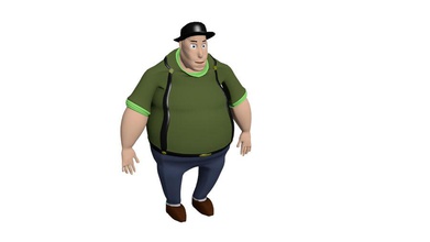 hombre gordo carácter la grasa chicos humanos jkindena de gran tamaño inferior masculino modelo edad persona poli aparejo urbano 3d print model - Mito3D