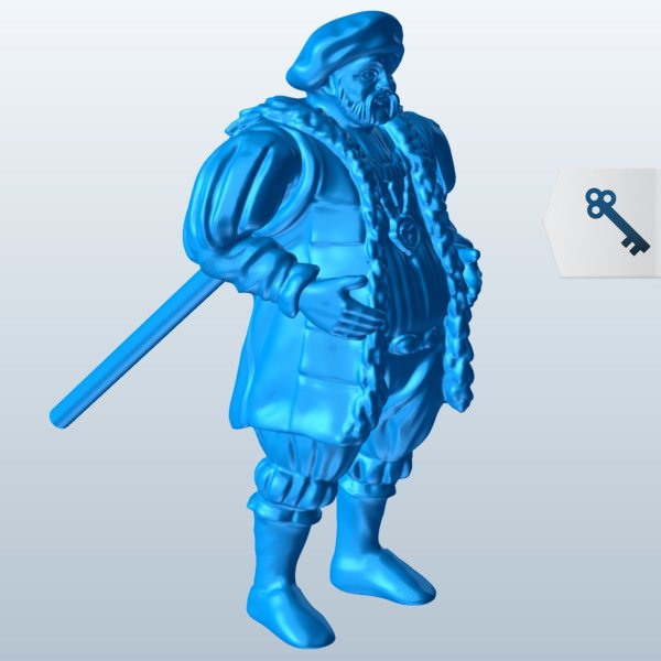 fat medieval merchant v1 people printable lowpoly 3D print model - Mito3D