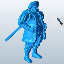 fat medieval merchant v1 people printable lowpoly 3d print model - Mito3D
