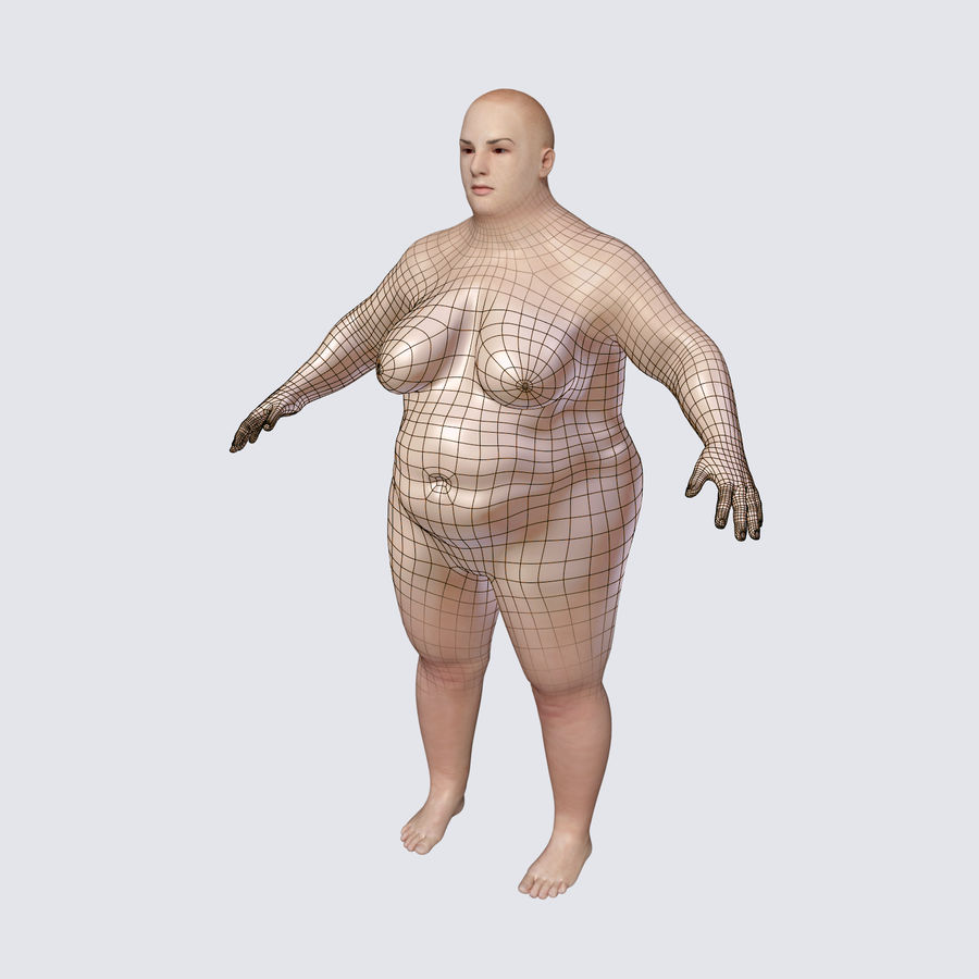 fat mid aged woman anatomy big body character chubby detail female figure full girl heavyset human lady large man model natural nude obese ocstard overweight people realistic sexy young 3D print model - Mito3D