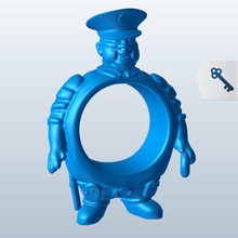 fat policeman v1 napkin ring household items printable lowpoly 3d print model - Mito3D