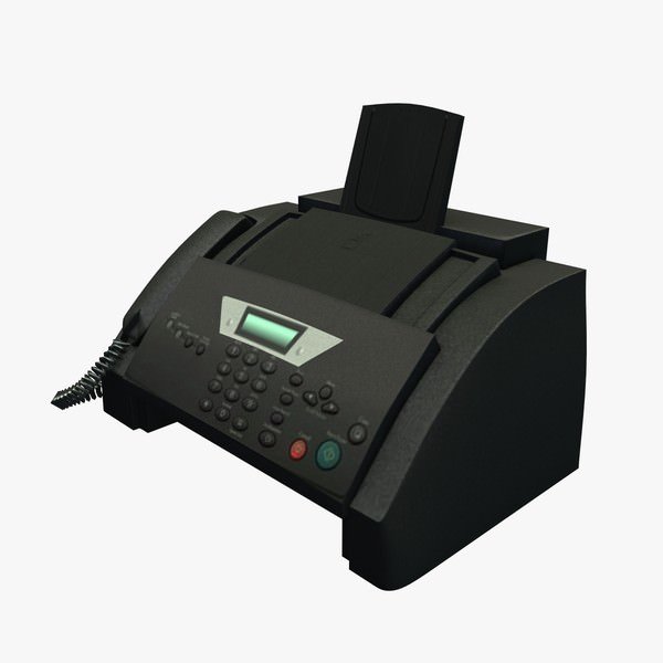 fax v1 de la máquina electrónica imprimible lowpoly 3D print model - Mito3D
