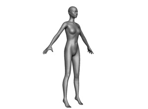 weibliche Basis-Modell 3ds Anatomie animation base Körper btorre21 Charakter weiblich Mädchen Mensch lady max maya mesh Modell perfekt sculpt Topologie Frau zbrush 3d print model - Mito3D