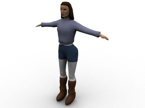 weiblichen Charakter weiblich Mädchen Mensch lady theloneginger Frau 3d print model - Mito3D