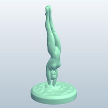 female diving v1 people printable lowpoly 3d print model - Mito3D