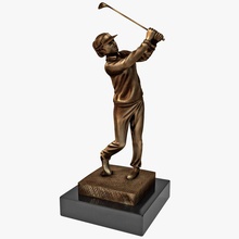 female golfer trophy 3d molier athlete athletic awards ceremony furnishings furniture golf model prize sport statuette vray 3d print model - Mito3D