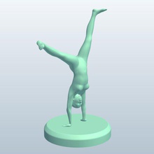female gymnastics cartwheel v1 people printable lowpoly 3d print model - Mito3D