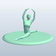 female gymnastics splits v1 people printable lowpoly 3d print model - Mito3D