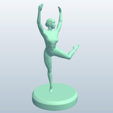 female gymnastics turn v1 people printable lowpoly 3d print model - Mito3D