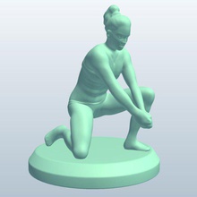 femalebeachvolleyball readystance v1 feminino praia voleibol pronta postura o personagem olímpico figurine pessoas printable lowpoly 3d print model - Mito3D