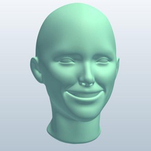 femalehead smiling v3 female head animals printable lowpoly 3d print model - Mito3D