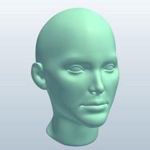 femalehead v4 female head people printable lowpoly 3d print model - Mito3D