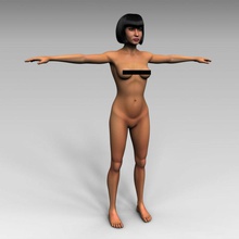 female aeche beautiful beauty character girl human lady model naked white woman 3d print model - Mito3D