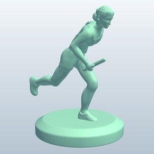 femalesprinting withbaton v1 di sesso femminile sprint baton persone stampabile lowpoly 3d print model - Mito3D