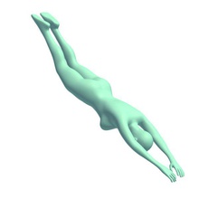 femalestraightdive v1 female straight dive people printable lowpoly 3d print model - Mito3D