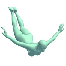 femaleswandive v1 female swan dive people printable lowpoly 3d print model - Mito3D
