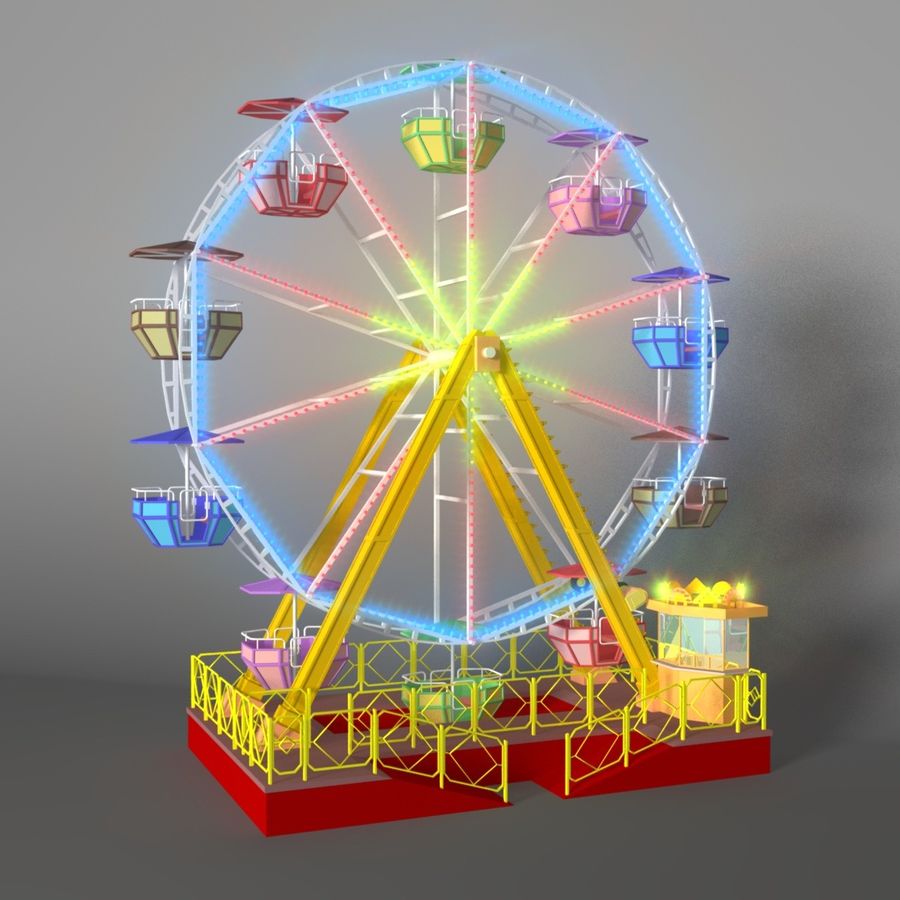 rueda de la fortuna 3d diversiones arquitectura atracción grande diseño ferris ferriswheel góndola ivous lunapark modelo el aparcamiento parte los pasajeros montar a caballo noria gigante schaustelle juguete urbano 3D print model - Mito3D