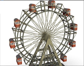 la ruota panoramica architettura il carnevale giostra cartone animato colorato ferris ferriswheel luna park storico kid in miniatura modello rotatoria scena sexyman777 struttura giocattolo vienna 3d print model - Mito3D