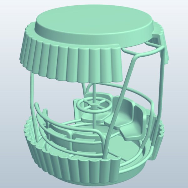 roda gigante carrinho tradicional coberto v1 tradicionais novidades printable lowpoly 3D print model - Mito3D