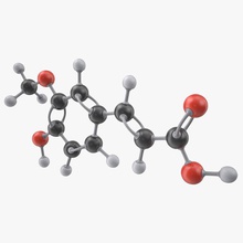 ácido ferúlico molécula 3dhedgehog el aromáticos c10h10o4 compuesto coniferic éster ferulato hidroxicinámicos médica modelo la orgánica fenol de planta ciencia esteroles 3d print model - Mito3D