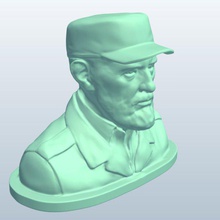 fidelcastro v3 historical bust fidel castro statues busts printable lowpoly 3d print model - Mito3D