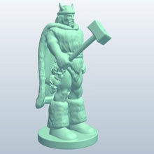 fig barbarianmaceshield v3 barbarian winter mace shield people printable lowpoly 3d print model - Mito3D