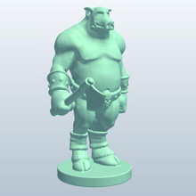 fig boaraxe v1 boar beastman axe mythical creatures printable lowpoly 3d print model - Mito3D