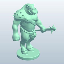 fig boarspikedpost v1 boar beastman spiked post mythical creatures printable lowpoly 3d print model - Mito3D
