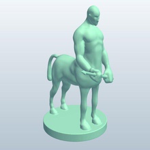 fig centaur v1 spear mythical creatures printable lowpoly 3d print model - Mito3D