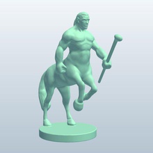 fig centaurclubbedstaff v1 centaure coups de gourdin personnel mythique les créatures imprimable lowpoly des mythiques 3d print model - Mito3D