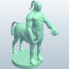 fig centaurshieldsword v2 centaur curved sword shield mythical creatures printable lowpoly 3d print model - Mito3D