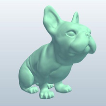 fig dogfrenchbulldog v1 french bulldog figurine animals printable lowpoly bulldogs 3d print model - Mito3D