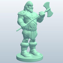 fig dwarfdoubleaxe v2 dwarf winter twoheaded battle axe people printable lowpoly 3d print model - Mito3D