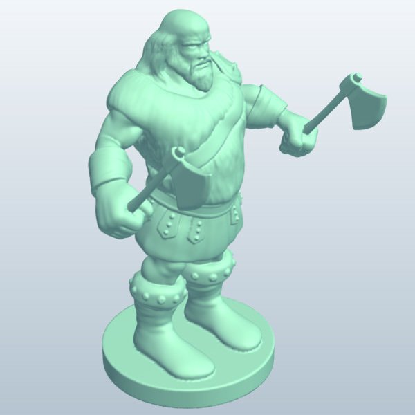 fig dwarftwoaxes v1 dwarf winter two axes people printable lowpoly 3D print model - Mito3D