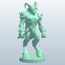 fig goatbeastmanaxe v2 cabra beastman machado mítico criaturas printable lowpoly míticas 3d print model - Mito3D