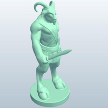 fig goatbeastmanshortsword v1 cabra beastman curta espada mítico criaturas printable lowpoly míticas 3d print model - Mito3D