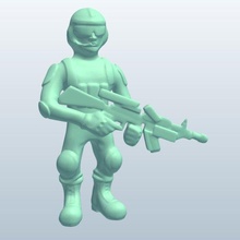 higo soldado arma v1 pistola figurilla personas imprimible lowpoly 3d print model - Mito3D