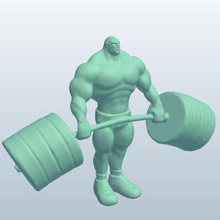 Abb strongmanbarbell v3 barbell strongman Figur Menschen bedruckbar ist lowpoly 3d print model - Mito3D