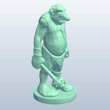 fig trollstonemace v1 troll la pietra mace mitico le creature stampabile lowpoly mitiche 3d print model - Mito3D