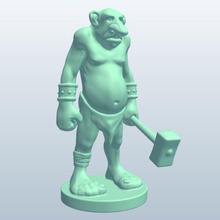 fig trollwarhammer v2 troll war hammer mythical creatures printable lowpoly 3d print model - Mito3D