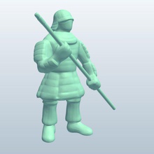 fig warriorsamuraipencil v1 samurai guerrero lápiz la estatuilla personas imprimible lowpoly 3d print model - Mito3D