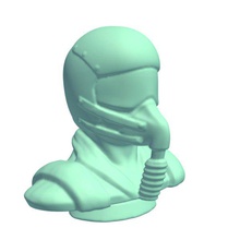 fighterpilotbust v1 el busto luchador jet piloto estatuas bustos imprimible lowpoly estatuas, 3d print model - Mito3D