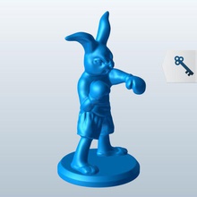 fightingrabbit v1 di combattimento il coniglio statue busti stampabile lowpoly 3d print model - Mito3D