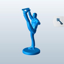 figure skater ispin skate hold v1 people printable lowpoly 3d print model - Mito3D