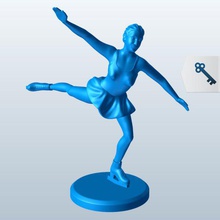 figure skater landing v1 people printable lowpoly 3d print model - Mito3D