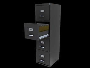 filing cabinet drawer file furnishings furniture metal model office yourturbomodeler 3d print model - Mito3D
