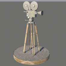film la caméra de cinéma cinématique classique l'électronique ère lanterne magie vieux produire projecteur record rétro trépied vidéo vintage zejudge 3d print model - Mito3D